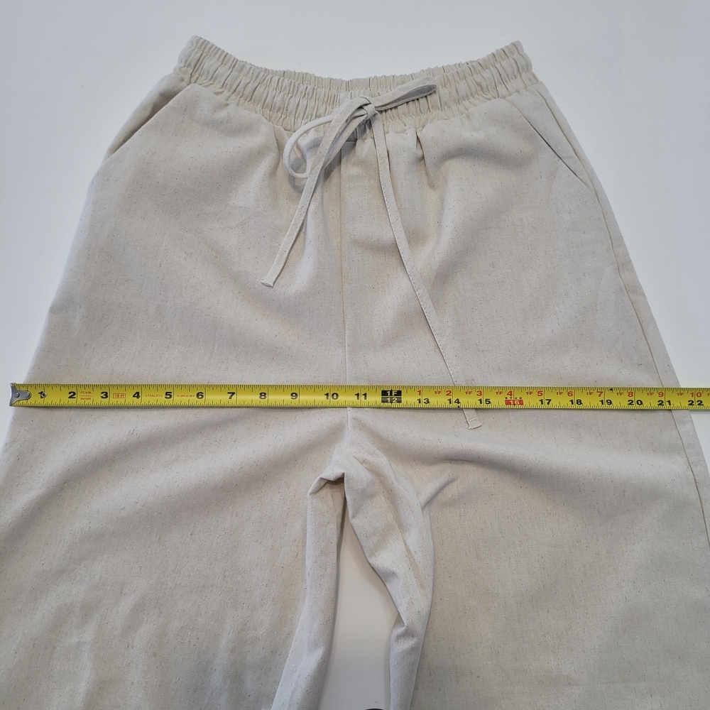 Commense Cream Wide Leg Linen-Blend Pants - Picture 11 of 12